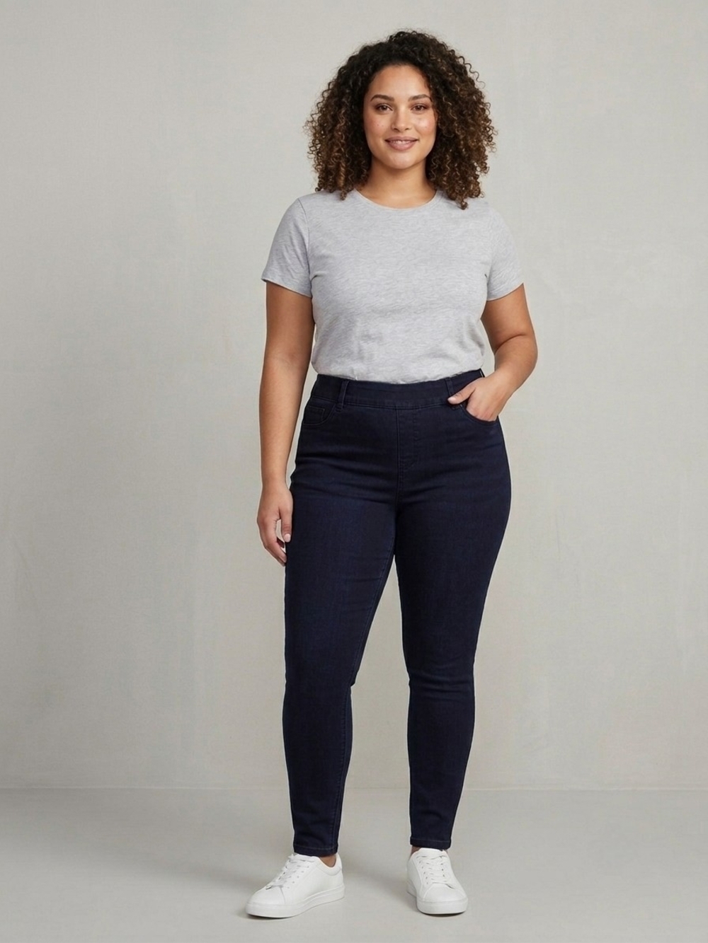 NWT Frankie &Stella Skinny Jeggings Navy Blue Pants 20W Plus Size Minimalist